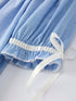 Girls Dress – Blue Striped Smocked Outfit with Short Sleeves